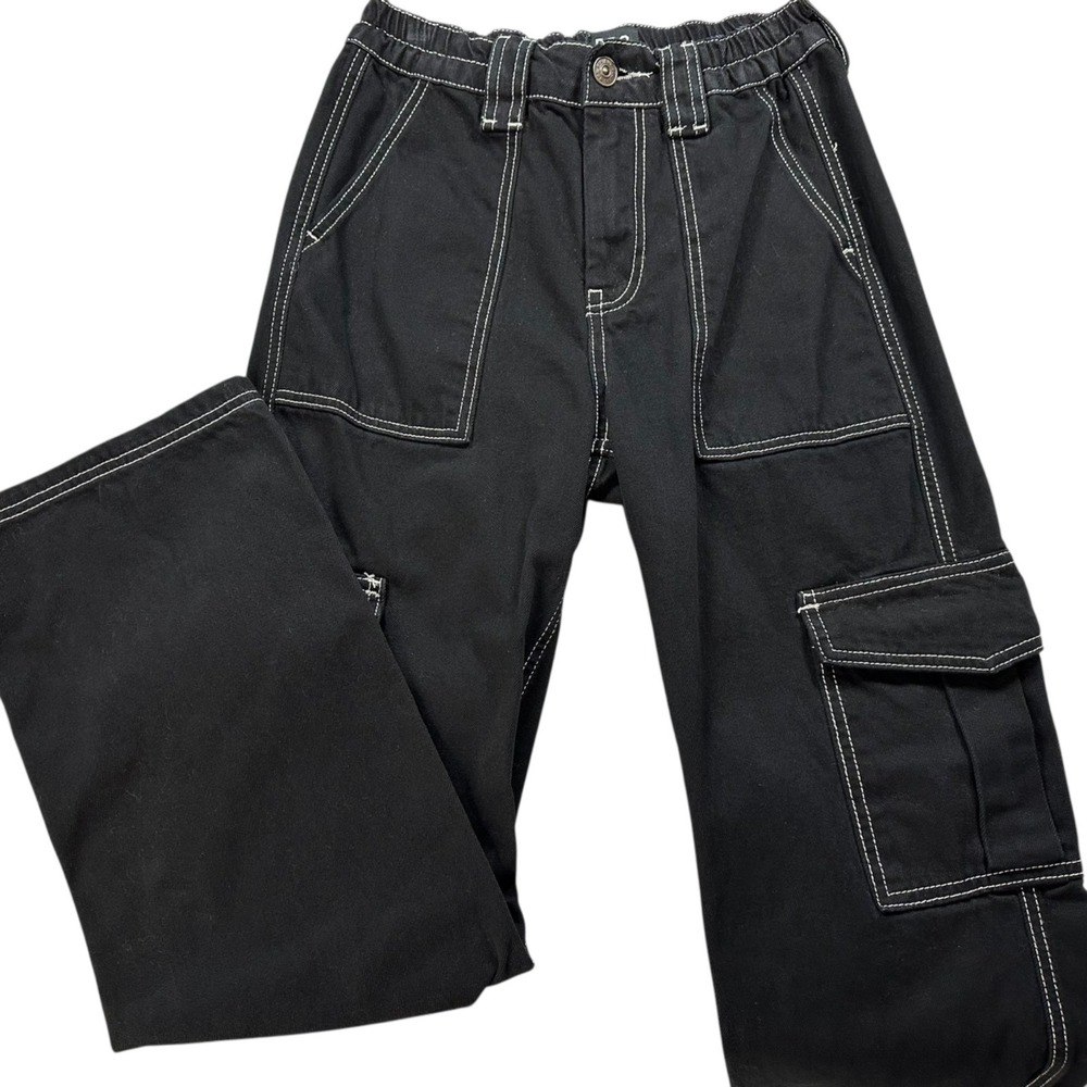URBAN OUTFITTERS BDG Skate Jeans Black High-Rise Baggy Cargo Women's 25x29